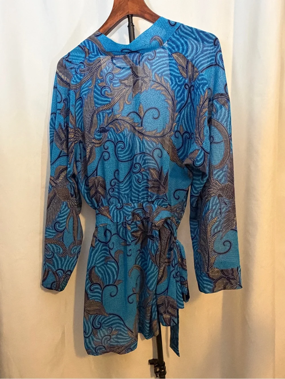 Victoria's Secret Teal and Navy Printed Blouse